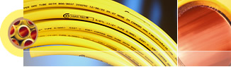 Flexible yellow polyethylene-coated copper tubing 